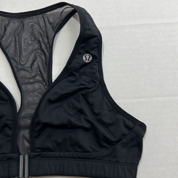 Lululemon black Front closure racer back sports bra EUC size s/XS - Picture 2 of 8
